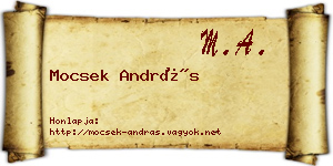 Mocsek András névjegykártya